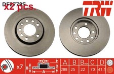 X2 PCS FRONT / REAR BRAKE DISC SET LEFT AND RIGHT DF2778S TRW I