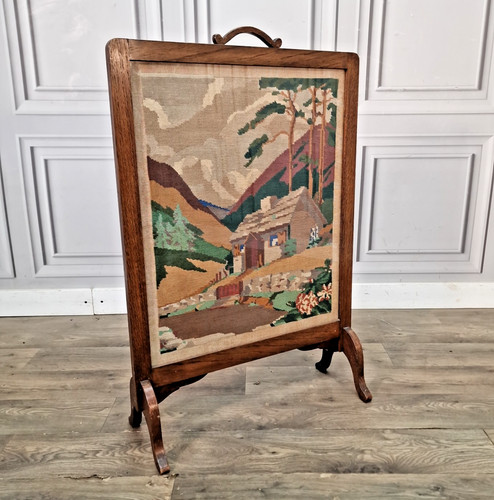 Vintage firescreen oak - vintage,