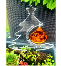 Christmas Tree Memorial Grave Marker Cemetery Pot Ornament Graveside Gift Plaque