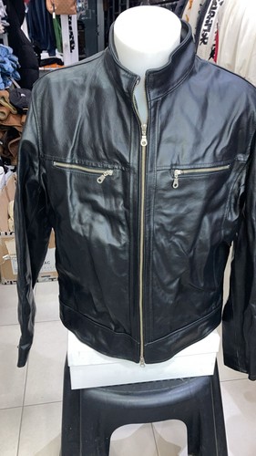 Mens black leather jacket - leather,