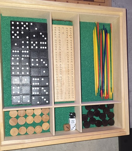 Vintage game compendium wooden - vintage,