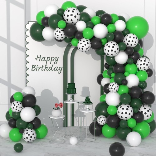 Green black white balloon - black,