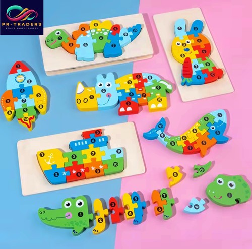 Wooden rocket numbers jigsaw - wooden,