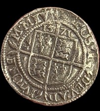 1571 6 Pence Elizabeth I Hammered Silver England Tudor Coin