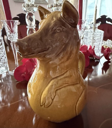 Antique french majolica pig - antique,