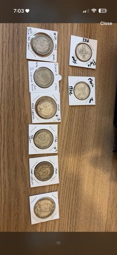 Silver half crowns and 1 - 5,