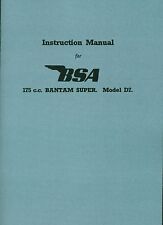 BSA Bantam D7 Manual 175 Super Motorcycle 1959-66 Instruction Book Reprinted