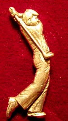 Golf club pewter golfer brooch - club,