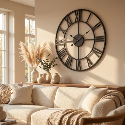 Large wall clocks modern - modern, black