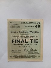 MATCH TICKET 1954 FA Cup final PRESTON NORTH END v WEST BROMWICH ALBION 1 May 54