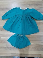 VINTAGE ORIGINAL SASHA DOLL CLOTHES EMERALD GREEN DRESS SET
