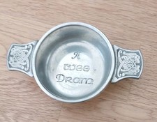 SMALL  " A WEE DRAM" PEWTER CELTIC QUAICH