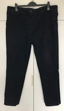 Men's M&S Corduroy Trousers W42 L33 Navy Blue Straight Cords Needlecord
