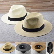 Panama Hat Women Men's Sun Hat Straw Hat Summer Hat Beach Hat Basthut UK