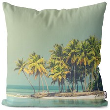 Palm Trees Island Holiday Sea Cushion Cover Postcard Paradise Surfing Wave Coconut Urwa