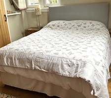 Kew Royal Botanic Gardens beige king size quilted bedspread cover butterflies 