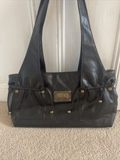 Rare Vintage D&G Dolce & Ga Handbag Y2Kbbana Black Leather Buckle Shoulder Bag