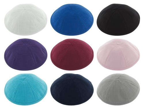 Deluxe linen kippah - linen, with