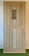 Exterior Front Door External Stable Door & Frame Rustic Oak Hardwood Single Pane