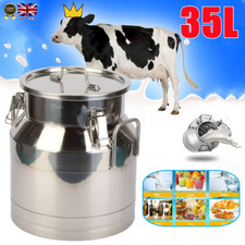 35L Stainless Steel Milk Churn Can Bucket Container Ghee Pot+handle+Sealed lid