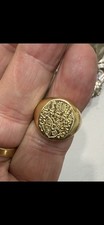 Antique 18ct 18k Solid Yellow Gold Signet Ring Coat Of Arms Family Crest 16.7 Gr