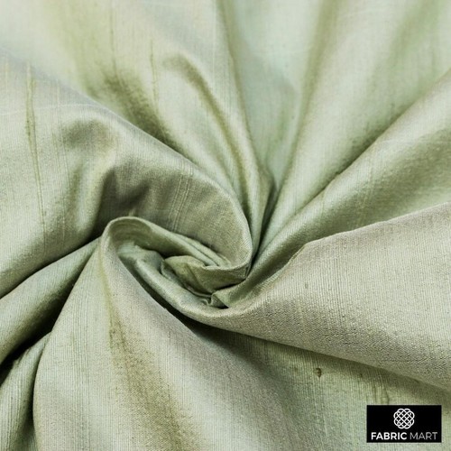 Pistachio green silk dupioni - silk,