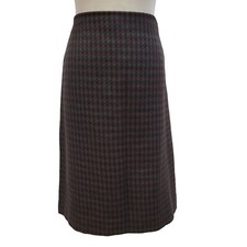 Daks Vintage 60s Skirt Wool Check Plaid A-Line 14 -16 W34