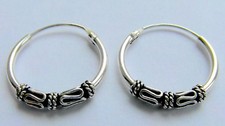 Sterling Silver 925 Bali Hoop