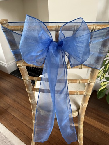 Royal blue organza sashes - blue,