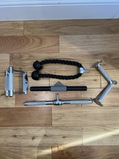 5x Gym Cable Attachments Bundle - Tricep Rope Double D Row V Bar Straight Handle