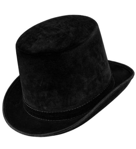 Vintage suede look top hat - look,