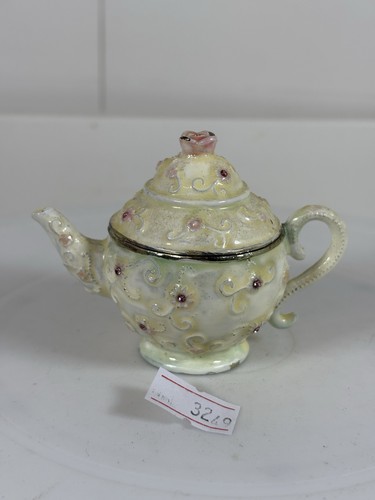 Enamel floral teapot - teapot, trinket