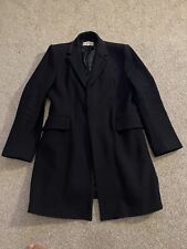 Reiss Jacket Mens Large Wool Blend Overcoat Navy Blue Gable Topcoat Coat