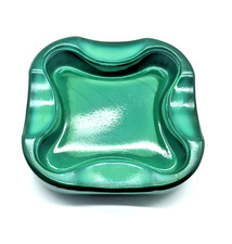 Glass Malachite Ashtray