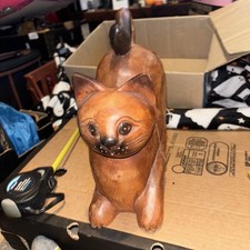 Large Vintage Woodern Cat