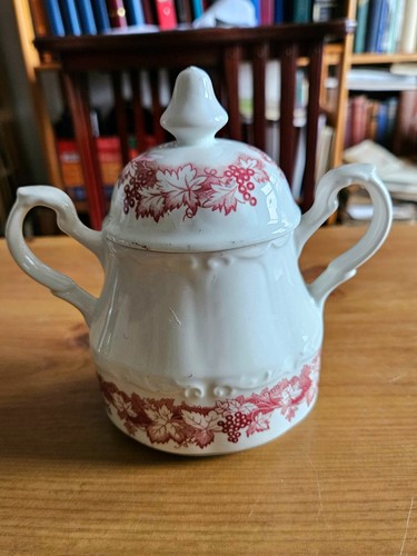 Meakin red vine sugar bowl - j&g,