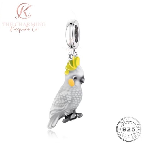 Cockatiel bird charm genuine - cockatiel,