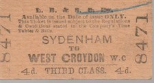 LBSCR Railway Ticket SYDENHAM