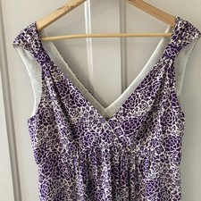 Kew Silk Dress 14 Purple Cream