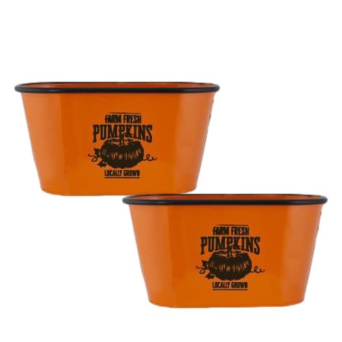 2pc orange tin halloween - orange,