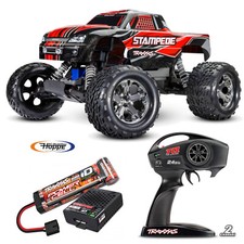 Traxxas Stampede Red 1/10 2WD Monster Truck RTR Brushed, with Battery and 4 Amp