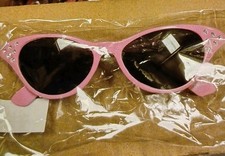 Grease Pink Ladie 50s 60s Rock Roll Rockabilly Glasses Specs  Fancydress Dressup