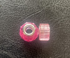 2 X Pink And Pattern In the style of Pandora Alloy Spacer Bead  Charm