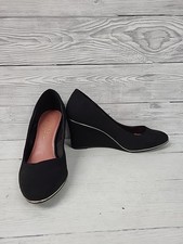 Next Black Court Shoes Wedge