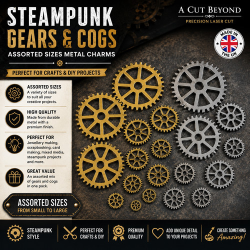 Steampunk gears cogs charms - gears,