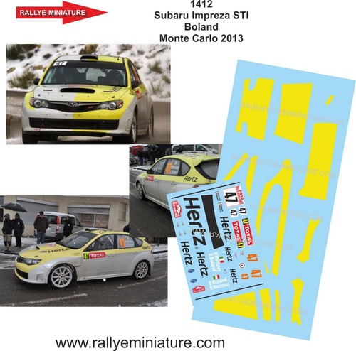 Decals ref 1412 subaru - 1/43,