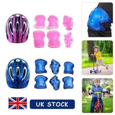 7PC Kids Helmet Knee Pads Set Bike Skateboard Knee Elbow Pads Protective Gear