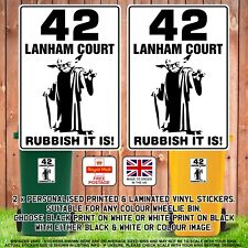 2 x Wheelie Bin Number House