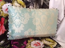 Sanderson/Designers Guild silk fabric duck egg blue/gold franchini cushion cover