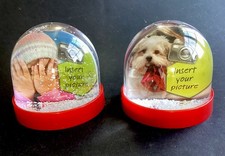 2x Photo Christmas Snow Globe
